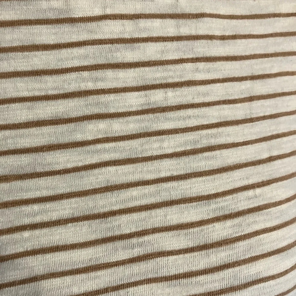 Talbots tan and white striped s/s tee - Picture 4 of 5
